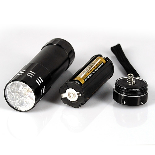 Led bright black - black, aluminum