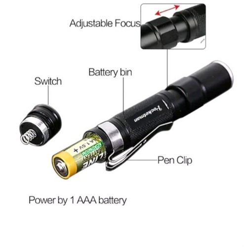 Small led torch black - led,
