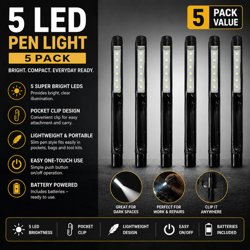 Led pen light torch clip - 5,