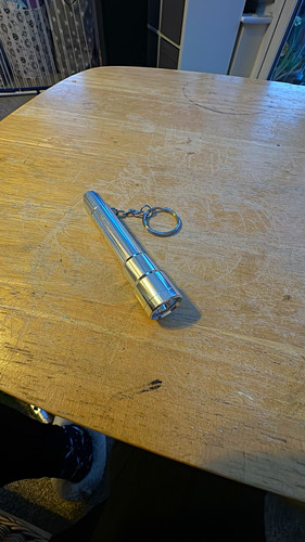 Mini silver metal led keyring - led,